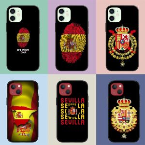 Yellow Red Spain Flag Phone Cover Case for iPhone 14 13 12 Mini 11 Pro XS Max X XR 6 7 8 6S Plus + SE Soft Casing