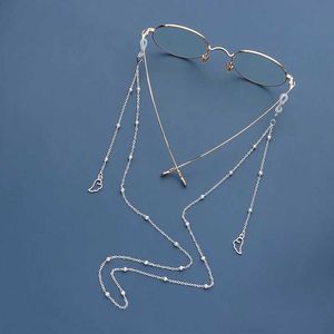 Eyeglasses chains 1 pair of glasses with reading glasses hanging chain fashionable sunglasses glasses holder neck rope sliding metal chain for glasses C240411