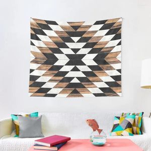 Arazzi pattern tribali urbani n. 13 - Aztec Concrete and Wood Tapestry NASTALE DECORAZIONE ACCESSORI