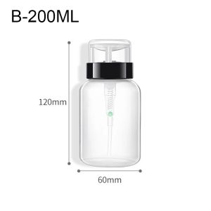 Çıkartma Şişesi 60/100/150/200ml Boş Pompa Sıvı Dispenser UV Jel Lehçe Tırnak Sanatı Cilası Temiz Aseton Şişesi Cilası Temizleyici