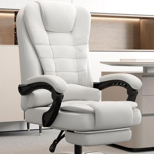 コンピューターチェアホームレザーボスチェア快適な座りがちなオフィスチェアリクライニングシートバックレスト椅子学生寮の椅子
