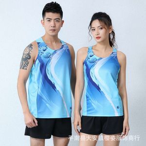 2022 New Track Field Suit Set Mens Womens Tank Training Competition Clothing Marathon Running Clothing Physical Examination Sports Clothing