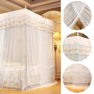 Mosquito Not Canopy Bed White Net Four Corner Post Curtain Netting Mosquito Bedding For Girls Bedroom Decoration