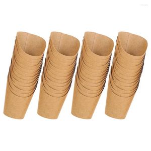 Mugs Kraft Paper Primer Holder Holder Glass Cup Disponerta Containrar Snack Cups