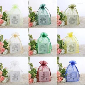 Opakowanie na prezenty 25/50pcs torby organza opakowanie pudełka Bożego Narodzenia 7x9 10x15 20x30cm Wedding Candy Czekoladowa torebka 50