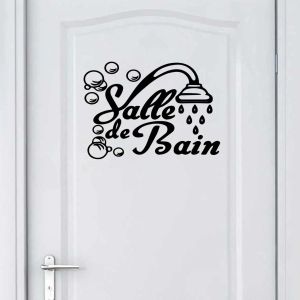 New Word Wall Sticker Diy Wallpaper para banheiro WC Door Decor Vinyl Art Decal