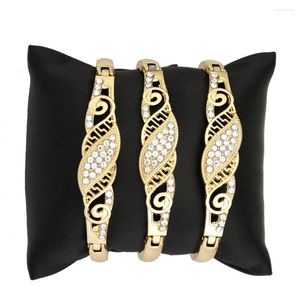 Armreifen Sunspicems Arabisch dünnes Armband Sets Frauen Kristall Handgelenk Gold Farbe Braut Hochzeit Schmuck Marokko Festival Geschenk