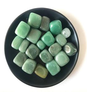 1 påse 100 g naturlig grön Aventurine Quartz Squar Cube Stone Crystal Tumbled Stone Size 915mm7913443