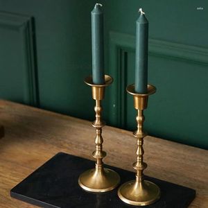 Держатели свечей европейское металлическое латунное держатель для обеденного стола свеча творческий домашний светлый роскошный высококлассный входной палочка