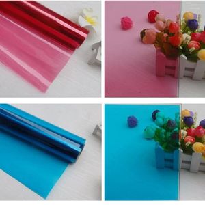 Window Stickers HOHOFILM 152cmx50cm Sky Blue Pink Film Non Reflective Glass Sticker With Glue PET Home Tint 60''x20''