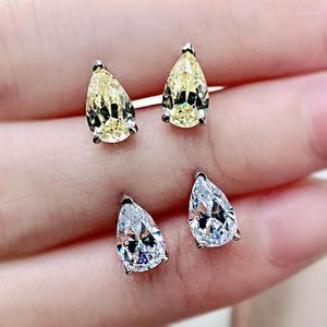 Orecchini per borchie gradevole goccia d'acqua moissanite Diamond Earrings for Women Real 925 Gioielli in argento in argento Regalo per matrimoni
