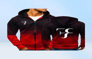 RF ROGER FEDERER PRINT Sweatshirt Gradient Hoodies Men Spring Autumn Fleece Zipper Jacket Mens Hoodie Harajuku Male Clothing Y19114448429