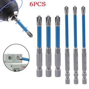 3/6PCS 65/110mm Cross Drill Bit Head Screwdriver Bits Magnetic Special Slotted Screwdriver Bit For Electrician FPH2 Hand Tools