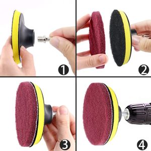 7 Inch Drill Powered Brush Tile Scrubber Scouring Pads Cleaning Kit, Disc Pad Holder Scrubbing Pads for Bathroom, Floor Clean