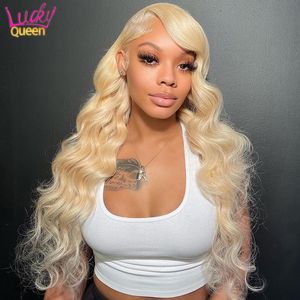 Linen Blonde Colored Human Hair Wig Light Gold Body Wave HD Lace Front Wig for Women Brazilian 13X4 13X6 Frontal Wig Remy Hair