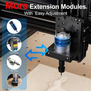 Duas árvores TTC450 Cutter de moagem CNC para madeira Mini Laser Máquina de gravura 3 eixos CNC Router GRBL para acrílico PCB PVC Metal