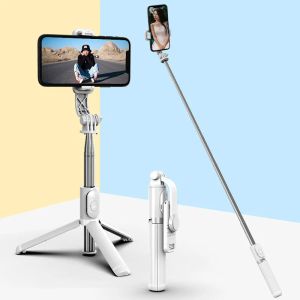 Sticks, Bluetooth uzaktan kumandalı ve tripod standı ile 3'ü 1 alüminyum selfie çubuk tripodunu iPhone 14 için 360 rotasyon