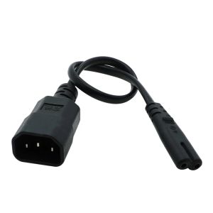 IEC 320 C14 3PIN Male Plug till Figur 8 C7 2PIN KVINTAPTER ADAPTER CABLE IEC C13 till C8 -växlarsladd 0,2/0,3 m/0,6m/1 m/2m 2,5A