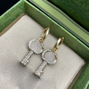 Diamant smycken charm nyckel örhängen mode charm örhängen bröllop smycken gåva hög kvalitet