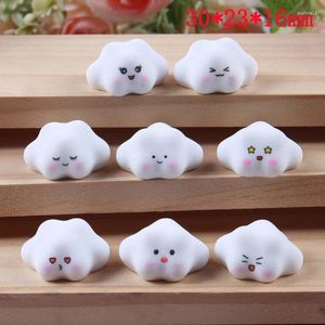 Dekoratif Figürinler 10 PCS Aydınlık Karikatür Sevimli Cloud Flatback Reçine Cabochon Fit Saç Bows Merkez Aksesuarları DIY Süsleme Scrapbook