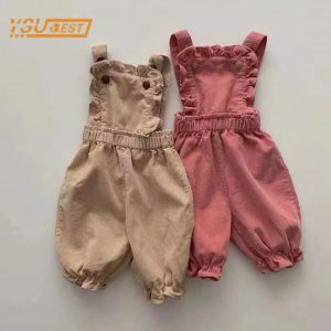 Hose Neugeborene Baby Jungen Mädchen Klammern Hose Overall Solid Color Casual Hosen Frühling Herbst Kind Cord Cord Cord