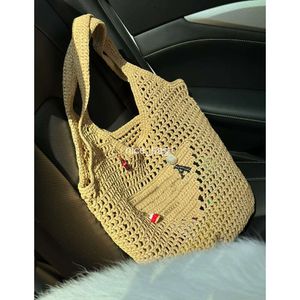 Tote Bag Designer bag Straw beach Fashion Mesh Hollow Woven for Summer Black apricot summer woven Vacation Large capacity shopping