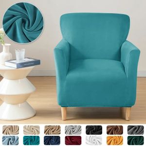 Soft Armchair Covers Elastic Velvet Club Tub Chair Sofa Slipcovers for Living Room Single Sofa Covers Home Bar Counter Hotel