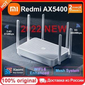 Shaves 2022 Xiaomi Redmi AX5400 Sistema de malha de roteador WiFi WiFi6 5400MB sem fio 160MHz 4K Repeater de amplificador externo Trabalho Xiaomi App