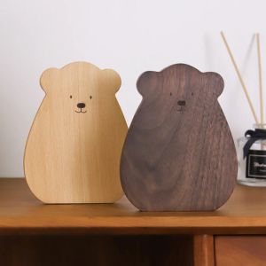 1PC Walnut Wood Bookends L-formad skrivbordsorganisatör Desktop Book Holder School Stationery Office Accessories Nature Wood Book Stand