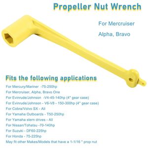 Outboard Propeller Wrench 1-1/16" Nut Wrench for Mercury/Mercruiser/Alpha Replaces 91-859046Q4 , Yellow, Rustproof Plastic