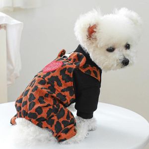 Hundkläder kattkläder leopard tryck stud för höst och vinter spänning byxor kjol husdjur valp kläder