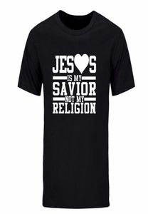 Fashion Summer Men039s TShirt quot Jesus Is My Savior Not My Religion quot Printed T Shirt cotton Short Sleeve t shirt DI6426335