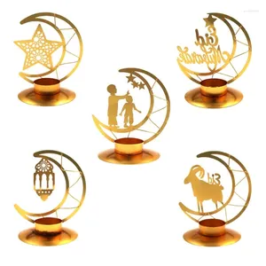 Держатели свечей в арабском стиле кованый железный держатель Золотая подсветка