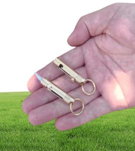 Keychain de bronze Cadeia de faca de bolso ao ar livre Ferramentas de chaveiro multifuncional homens portátil de alta qualidade anel de chave Mini metal12132057