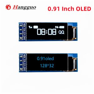 5pcs 0,91 -Zoll -OLED -Modul 0,91 Weiß/Blau 128x32 OLED LCD LED -Anzeigemodul IIC Communicate für Ardunio