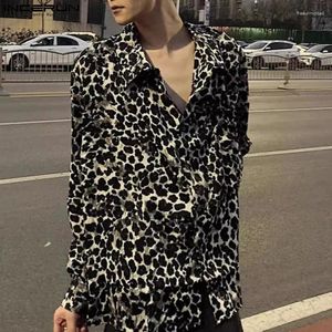Camicie casual maschile incerun camicia leopardo leopardo tappeto maniche lunghe abbigliamento in stile coreano streetwear 2024 allauso di moda s-5xl