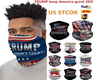 Trump Bandana Face Tarcza Biden bezproblemowy magiczny szalik Keep America Świetne opaski na głowę maska ​​imprezowa szyja na nakrycie głowy FWE7988357137