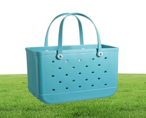 Vattentät kvinna EVA Tote Stora korgkorgväskor Washable Beach Silicone Bogg Bag Purse Eco Jelly Candy Lady Handbags1290085