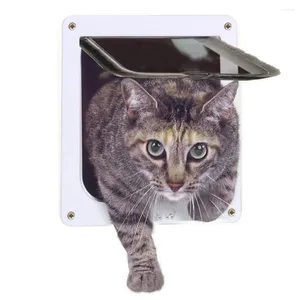 Cat Carriers 40%Magnetic 4-Ways Lockable Pet Dog Puppy Flap Door Entry Exit Entrance Gate