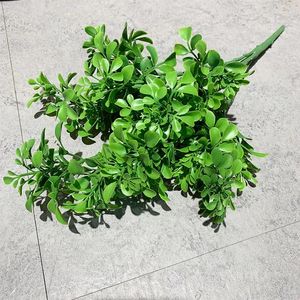 Decorative Flowers Artificial Poplar Leaf Plant Fake Allocation Bush Plants Home Table Potted Green Wall Accessories