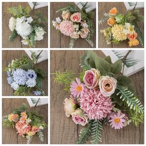 Decorative Flowers Dandelion Bouquet Simulation Flower Green Plant Wholesale Wedding Decoration Craft Fake