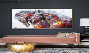 Färgglada hästar dekorativ bild duk affisch nordisk djur väggkonst tryck abstrakt målning modern vardagsrum dekoration3513098