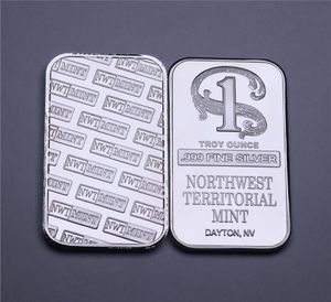 1 TROY OUNCE 999 FINE SILVER BULLION BAR NORTHWEST TEERITORIAL MINT SILVER BAR SilverPlated Brass No Magnetism5293604