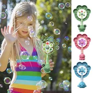 Sand Play Water Fun Creative Creative Handheld Windmill Spinner Bubble Machine for Kids Toddler Bubble Maker Bubble Blowing Boys Girls Outdoor Toys L47