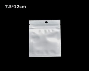 7512cm 200pcslot Small Clear Front White Zip Lock Plastic Packaging Pouch Bag Retail Self Sealing Charger Storage Poly Package 5907216