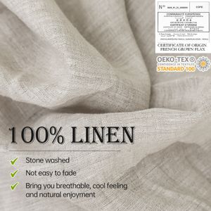 Simple&Opulence 3/4 Pcs 100% Bed Linen Sheet Set Basic Style Washed Natural French Flax Soft Breathable Comforter Sheets Sets