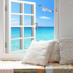 Fönsterklistermärken Film Privacy Sea View Frosted No Lim Glass Sticker Sun Protection Heat Control Coverings for HomeDecor