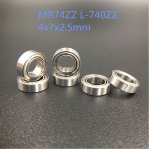 10pcs 740zzディープグルーブボールベアリングミニベアリングmr74zz4x7x2.5mm p5 mr74 zz 4x7x2.5mmミニチュアボア4mm