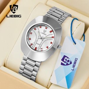 Zegarek na rękę Liebig Japan Quartz Ruch Ruch Zegar Zegar Zegar Mężczyzna Luxury Golden Full Stal zegarki Mężczyźni Casual 3Bar Waterproof RelOJ Hombre