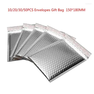 Sacos de armazenamento 20/10/30/50 Bolha de papel de lasca de correio acolchoado envelopes Bolsa de presente 150x180mm embalagem de envelope de correspondência